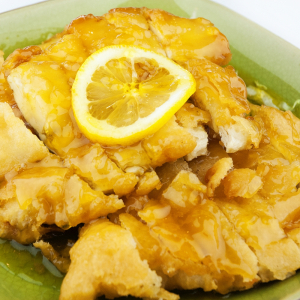 42. Breaded Chicken with Lemon Sauce
