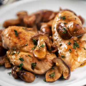 49. Sliced Chicken with Fresh Mushrooms