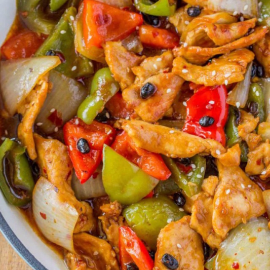 39. Sliced Chicken with Black Bean Sauce